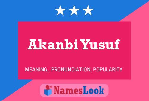 Akanbi Yusuf Namensposter