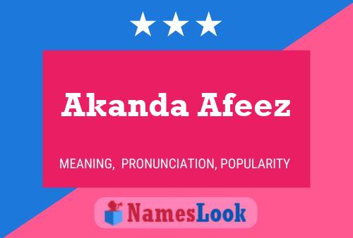 Akanda Afeez Namensposter