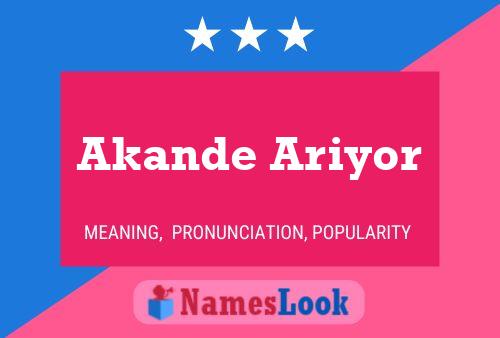 Akande Ariyor Namensposter