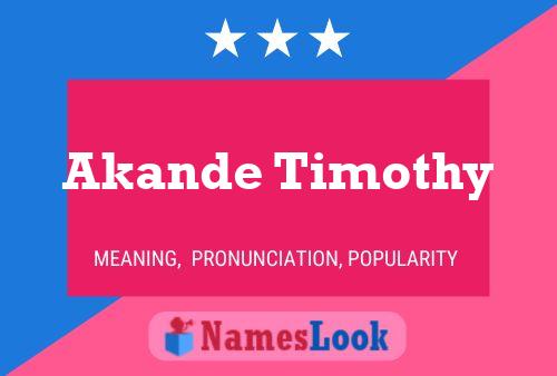 Akande Timothy Namensposter