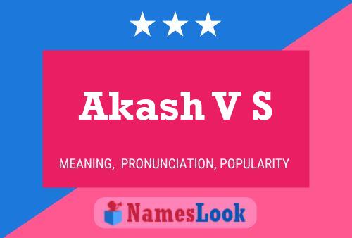 Akash V S Namensposter