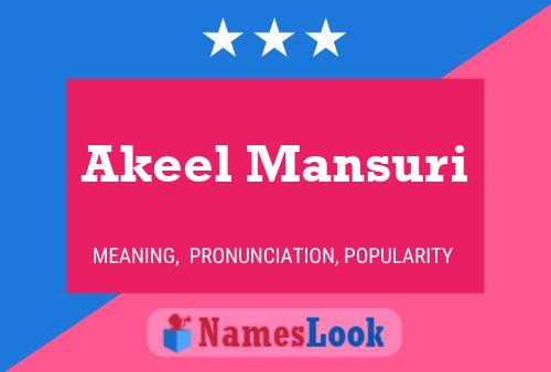 Akeel Mansuri Namensposter