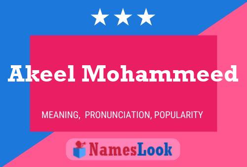 Akeel Mohammeed Namensposter