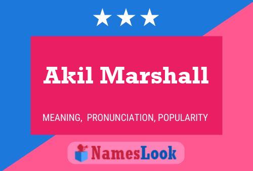 Akil Marshall Namensposter