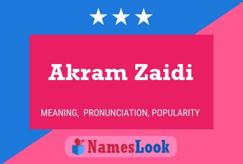 Akram Zaidi Namensposter