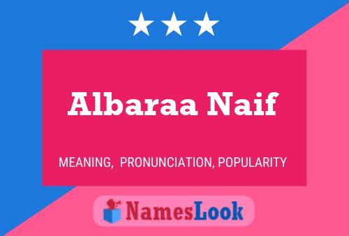 Albaraa Naif Namensposter