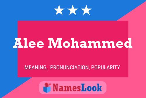 Alee Mohammed Namensposter