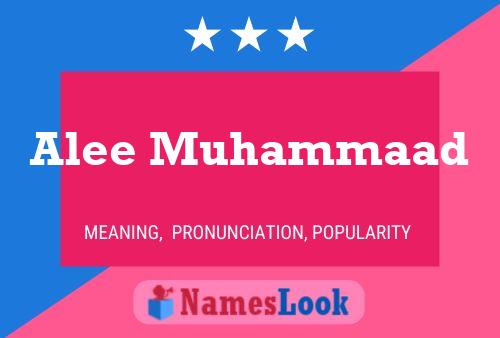 Alee Muhammaad Namensposter