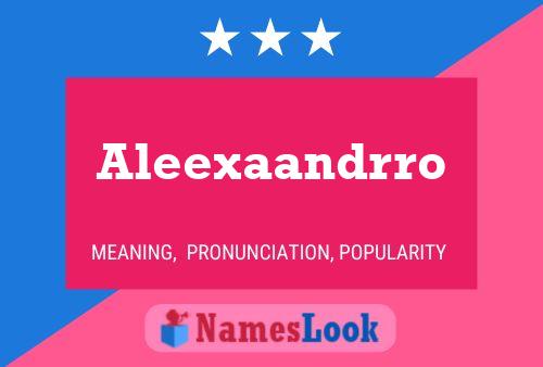 Aleexaandrro Namensposter