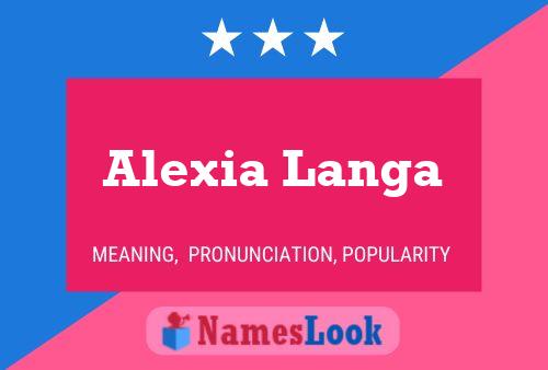 Alexia Langa Namensposter