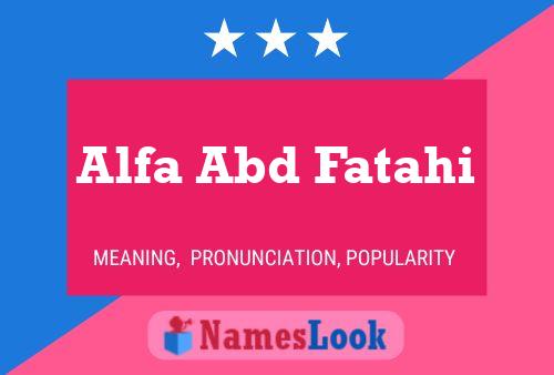 Alfa Abd Fatahi Namensposter