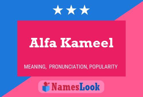 Alfa Kameel Namensposter