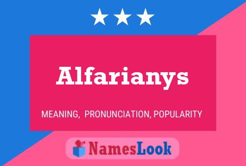 Alfarianys Namensposter