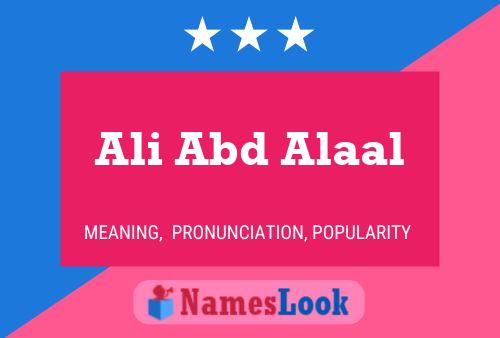 Ali Abd Alaal Namensposter