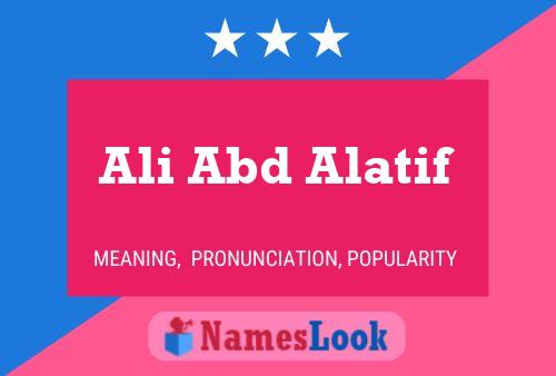 Ali Abd Alatif Namensposter