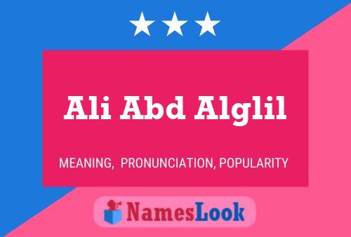 Ali Abd Alglil Namensposter