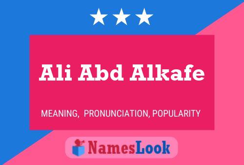 Ali Abd Alkafe Namensposter