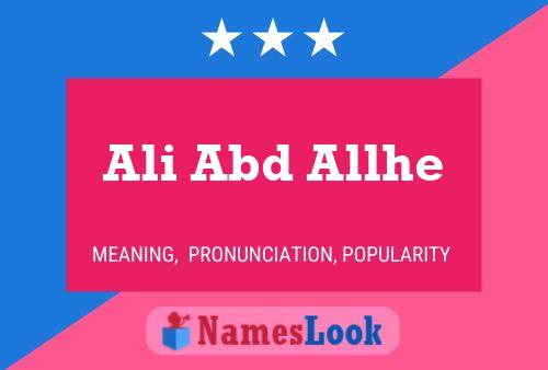 Ali Abd Allhe Namensposter