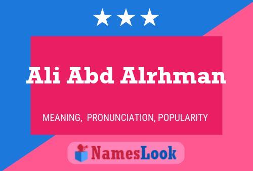 Ali Abd Alrhman Namensposter