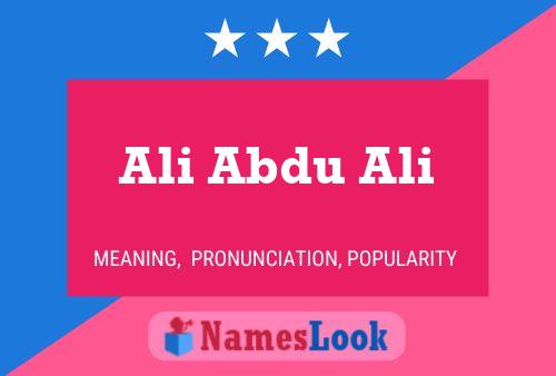 Ali Abdu Ali Namensposter