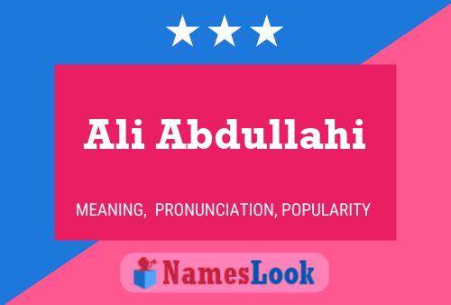 Ali Abdullahi Namensposter