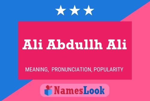 Ali Abdullh Ali Namensposter