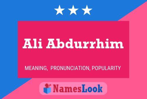 Ali Abdurrhim Namensposter