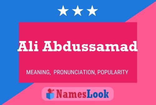 Ali Abdussamad Namensposter