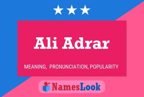 Ali Adrar Namensposter