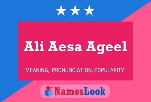 Ali Aesa Ageel Namensposter