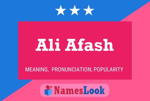 Ali Afash Namensposter