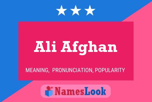 Ali Afghan Namensposter