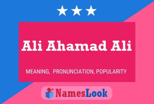 Ali Ahamad Ali Namensposter