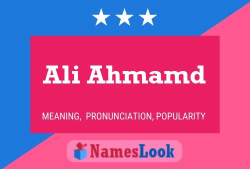 Ali Ahmamd Namensposter