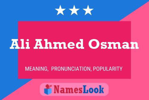 Ali Ahmed Osman Namensposter