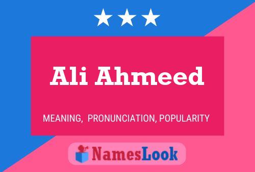 Ali Ahmeed Namensposter