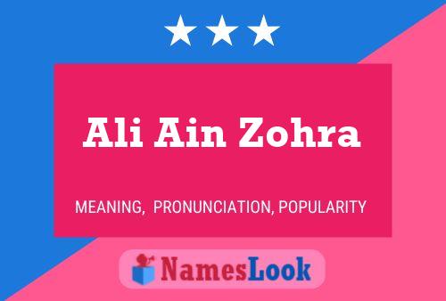 Ali Ain Zohra Namensposter