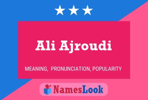 Ali Ajroudi Namensposter