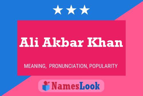 Ali Akbar Khan Namensposter