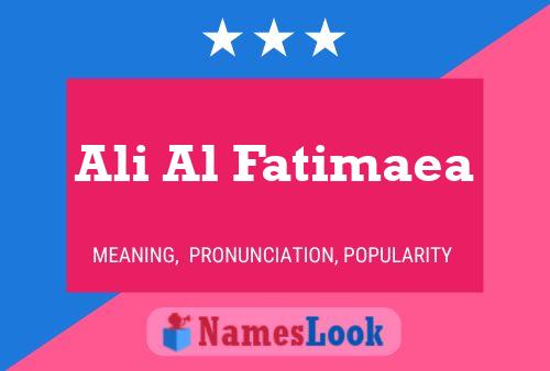 Ali Al Fatimaea Namensposter