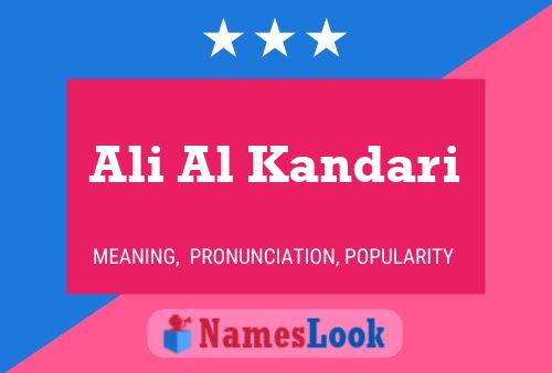 Ali Al Kandari Namensposter