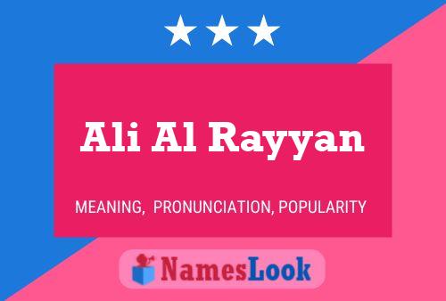 Ali Al Rayyan Namensposter