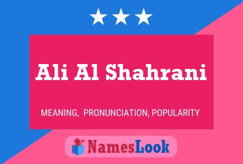 Ali Al Shahrani Namensposter