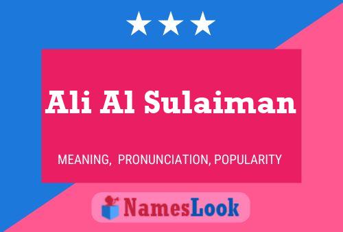 Ali Al Sulaiman Namensposter