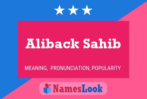 Aliback Sahib Namensposter