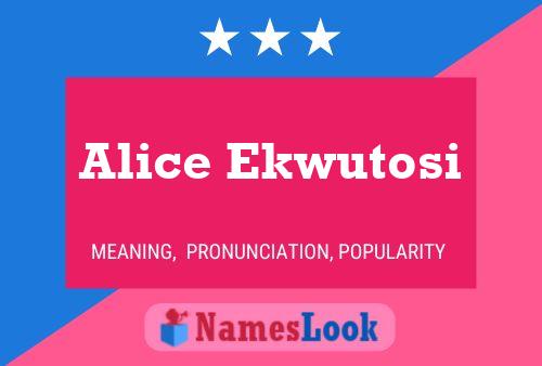 Alice Ekwutosi Namensposter