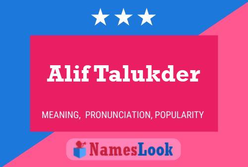 Alif Talukder Namensposter