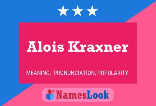 Alois Kraxner Namensposter