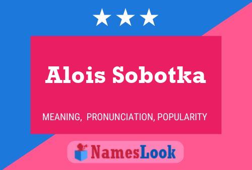 Alois Sobotka Namensposter