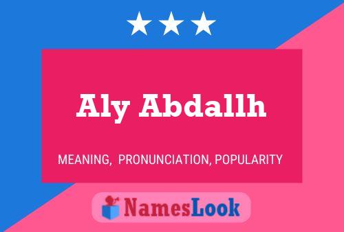 Aly Abdallh Namensposter